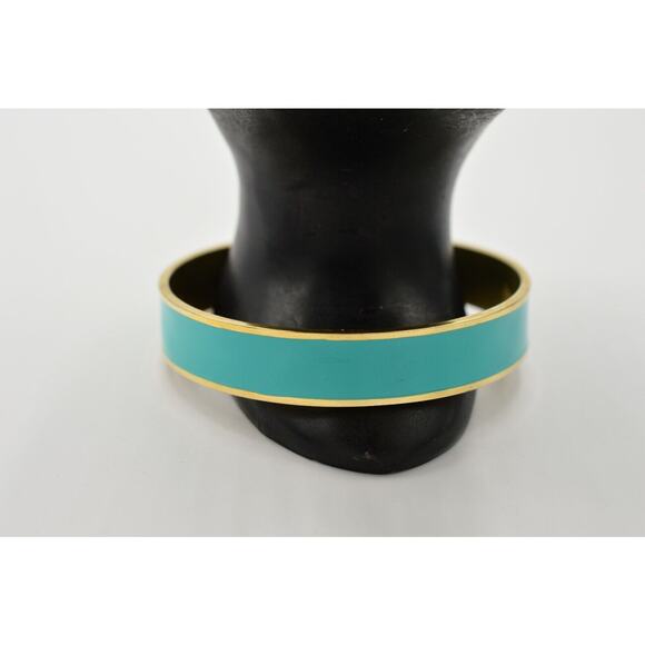 Banana Republic Statement Bracelet Bangle Gold Aqua Turquoise Blue Mint BinO - Picture 1 of 9
